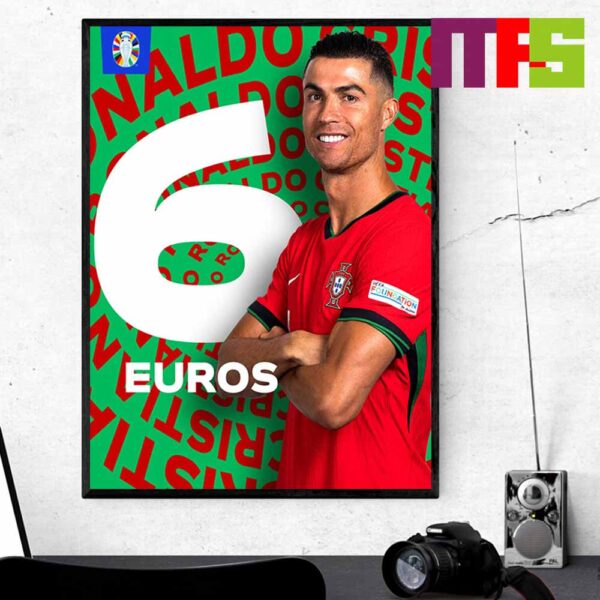 Cristiano Ronaldo The First Player To Appear At 6 Euros Breaks Another Record Home Decor Poster Canvas