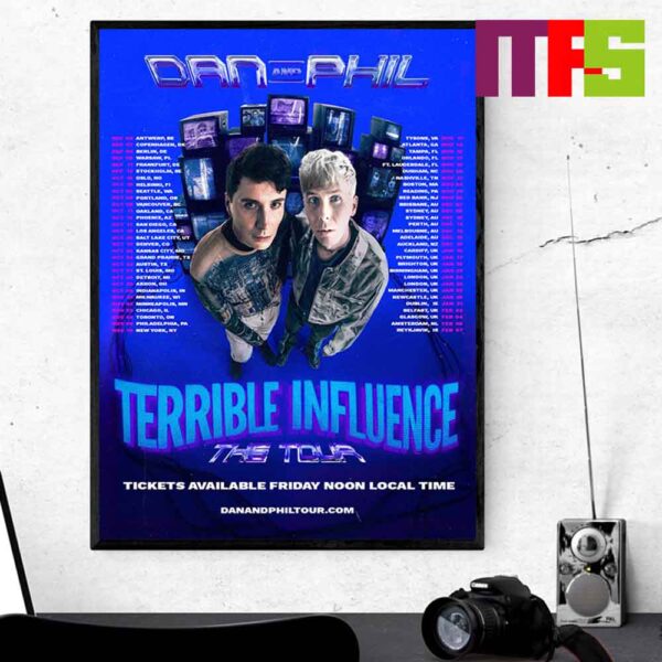 Dan And Phil Terrible Influence The Tour 2024 Schedule Home Decor Poster Canvas