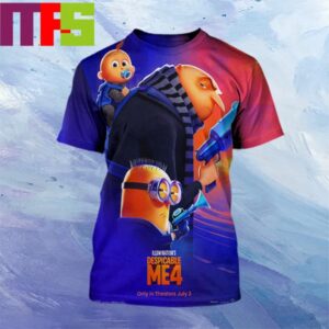 Despicable Me 4 In Theaters July 3rd 2024 Steve Carell Kristen Wiig Will Ferrell All Over Print Shirt