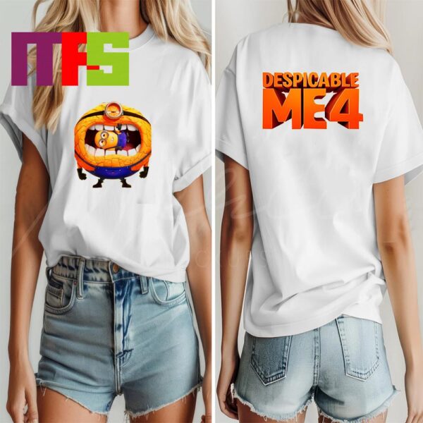 Despicable Me 4 Universal Studios Add Five Mega Minions On July 3rd 2024 Two Sided T-Shirt