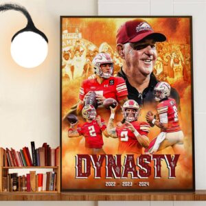 Dynasty Birmingham Stallions Back-To-Back-To-Back 2022 2023 2024 UFL Champions Wall Art Decor Poster Canvas