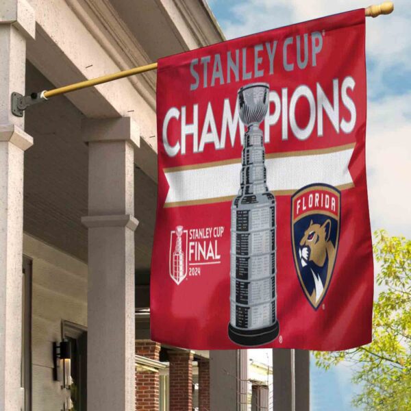 Florida Panthers 2024 Stanley Cup Champions Locker Room Garden House Flag