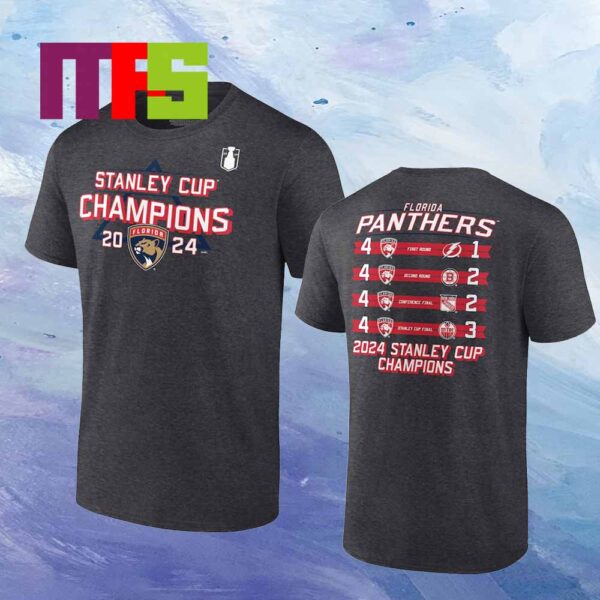 Florida Panthers 2024 Stanley Cup Champions Schedule Two Sided T-Shirt