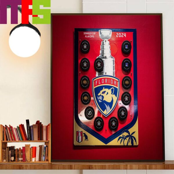 Florida Panthers Advanced Stanley Cup Playoffs 2024 Decor Wall Art Poster Canvas