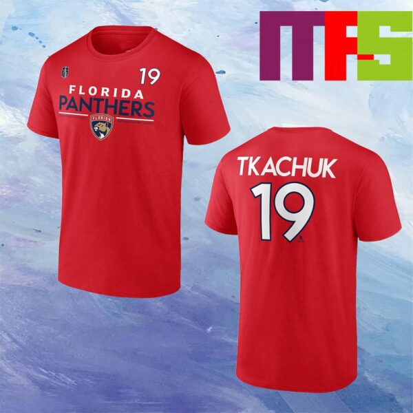 Florida Panthers Matthew Tkachuk 2024 Stanley Cup Final Name & Number Two Sided T Shirt
