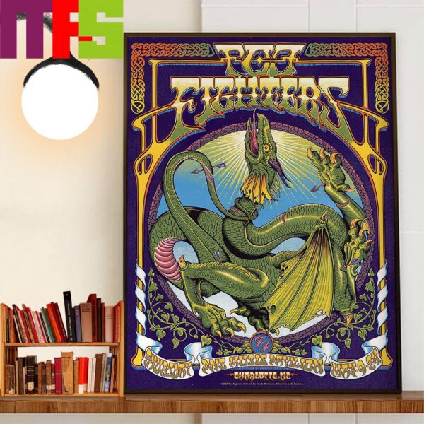 Foo Fighters PNC Music Pavilion Charlotte NC May 9th 2024 Decor Wall Art Poster Canvas