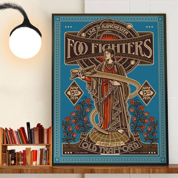 Foo Fighters Round 2 Tonight At Emirates Old Trafford Manchester For Everything Or Nothing At All Tour UK Tour June 15th 2024 Wall Art Decor Poster Canvas