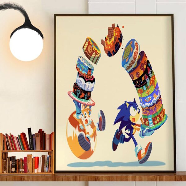 Happy Birthday Sonic The Hedgehog 33 Years Of Sweet Adventures Wall Art Decor Poster Canvas