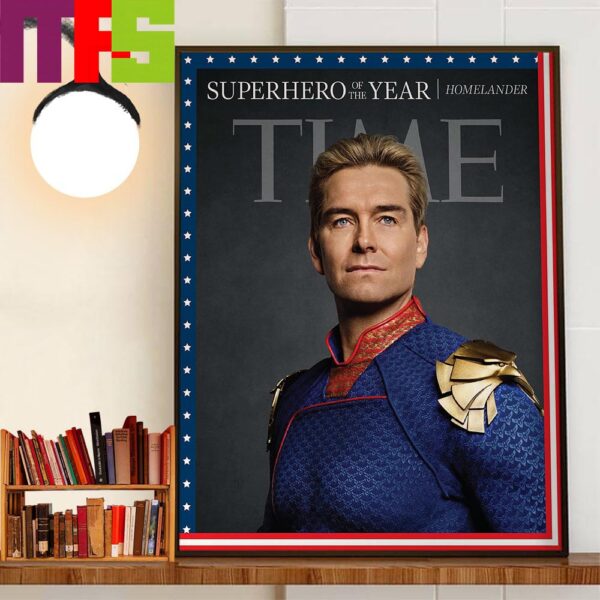 Homelander Is Superhero Of The Year On Cover Time Decor Wall Art Poster Canvas