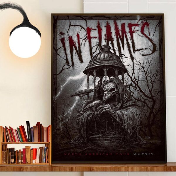 In Flames North American Tour 2024 Limited VIP Poster Wall Art Decor Poster Canvas