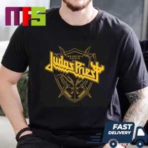 Judas Priest Gold Invincible Shield Lineear Album By British Heavy Metal Band Essential T-Shirt Judas Priest Gold Invincible Shield Lineear Album By British Heavy Metal Band Essential T-Shirt