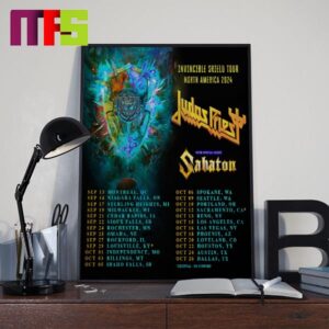 Judas Priest Invincible Shield Tour North America 2024 With Special Guest Sabaton Home Decor Poster Canvas