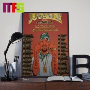 Juvenile Back That Azz Up 25th Anniversary Tour 2024 And The 400 Degreez Band Home Decor Poster Canvas