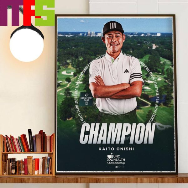 Kaito Onishi Is A Winner For The First Time On The Korn Ferry Tour Event UNC Health Championship Decor Wall Art Poster Canvas