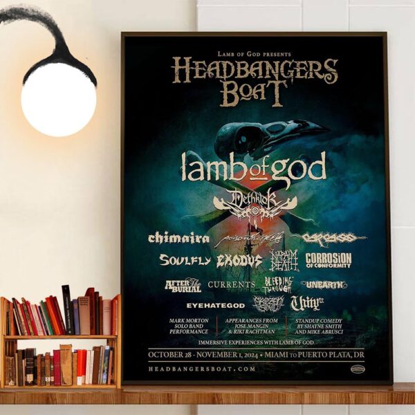 Lamb Of God Presents Headbangers Boat Miami To Puerto Plata DR 2024 Wall Art Decor Poster Canvas