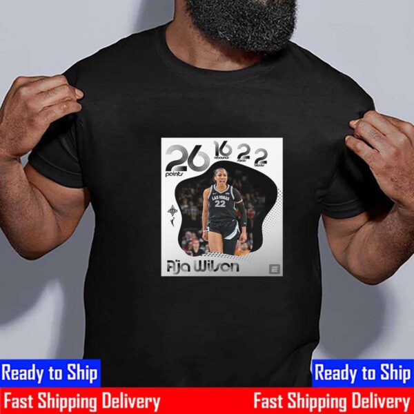 Las Vegas Aces Aja Wilson Tied Her Season High With 16 Rebounds Essential T-Shirt