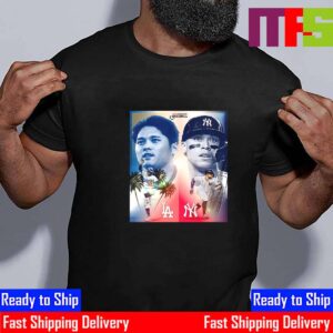Los Angeles Dodgers Shohei Ohtani vs Aaron Judge New York Yankees At Sunday Night Baseball Essential T-Shirt Los Angeles Dodgers Shohei Ohtani vs Aaron Judge New York Yankees At Sunday Night Baseball Essential T-Shirt