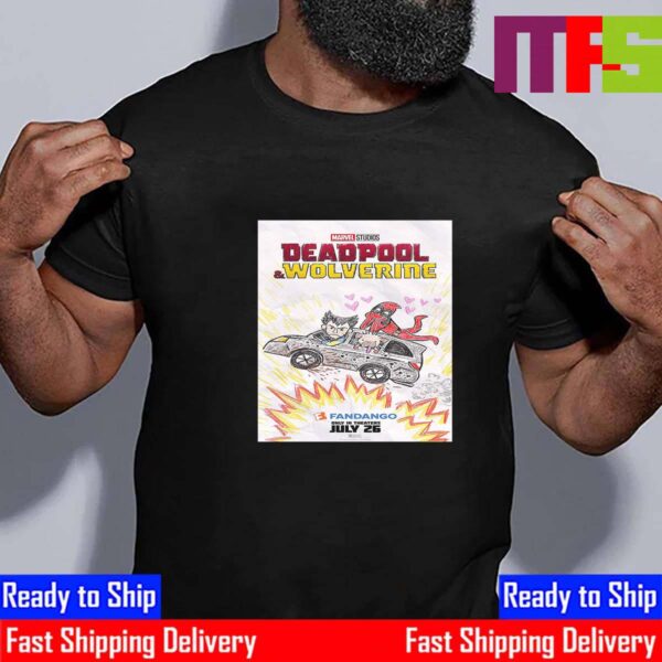 Marvel Studios Deadpool And Wolverine Fandango Official Poster July 26th 2024 Essential T-Shirt