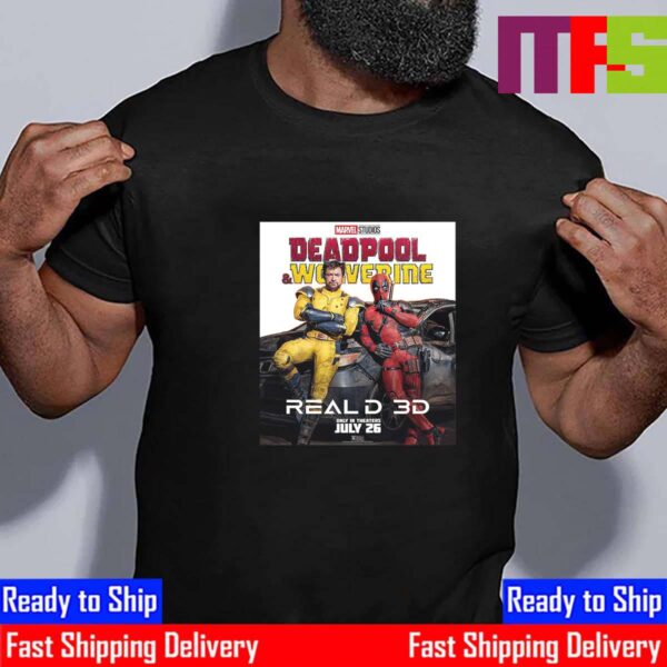 Marvel Studios Deadpool And Wolverine RealD 3D Official Poster July 26th 2024 Essential T-Shirt