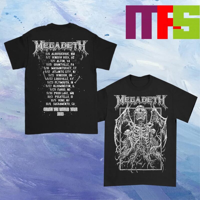 megadeth Tシャツ Megadeth Vic Rising 2023 Fall Tour Two Sided T-Shirt - Masteez