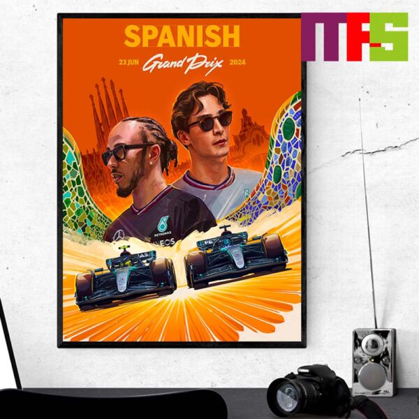Mercedes AMG Petronas F1 Team Spanish GP 2024 Back In Barcelona Home Decor Poster Canvas