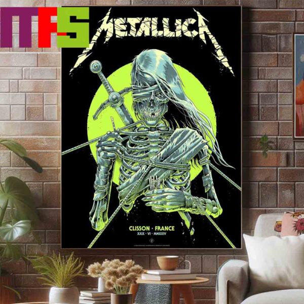 Metallica To Night Clisson France Hell Fest 2024 M72 World Tour On June 29th 2024 Home Decor Poster Canvas