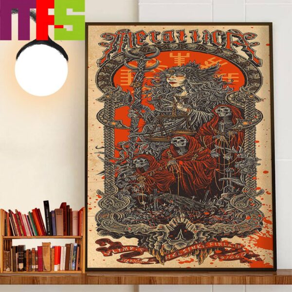 Metallica Tonight World Tour M72 Helsinki At Olympic Stadium Helsinki Finland June 9th 2024 Merch Poster Created By Luke Martin Decor Wall Art Poster Canvas