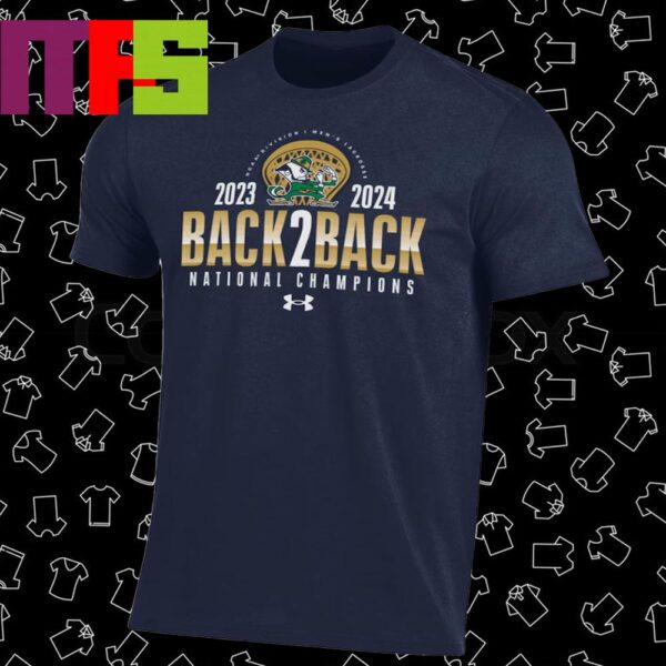 Navy Notre Dame Fighting Irish Back To Back NCAA 2023 2024 Under Armour Essential T Shirt