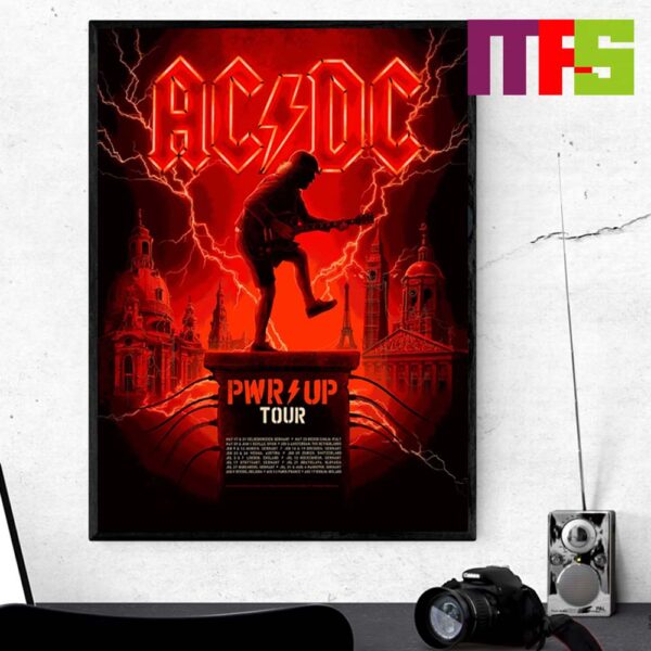 Offiacl Poster ACDC 2024 Power Up Tour The Thunderous Journey Home Decor Poster Canvas