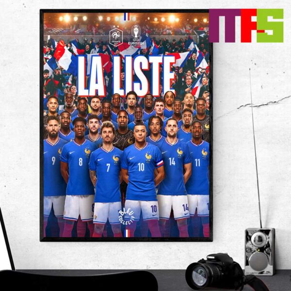 Official France Team La Liste UEFA Euro 2024 Germany Home Decor Poster Canvas