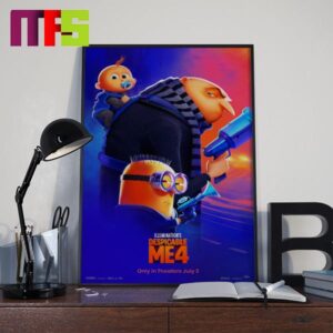 Official Poster Despicable Me 4 In Theaters July 3rd 2024 Steve Carell Kristen Wiig Will Ferrell Home Decor Poster Canvas