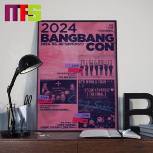 Officical Poster Bang Bang Con BTS Wold Tour Love Yourself Live Streaming 2024 Home Decor Pos ter Canvas