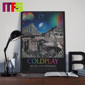 Poster Coldplay Athens June 2024 Music Of The Spheres Tour Home Decor Poster Canvas