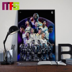 Real Madrid Win 15th Champions League 2024 Defy Borussia Dortmund Home Decor Poster Canvas
