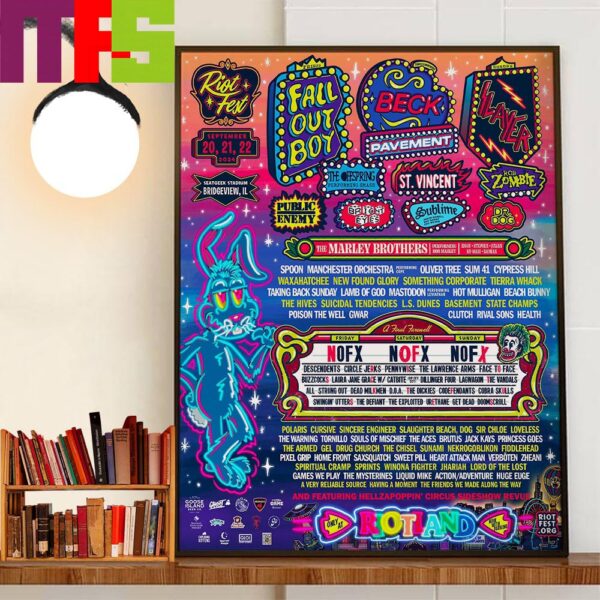 Riot Fest RiotLand at SeatGeek Stadium Bridgeview IL September 20-22th 2024 Decor Wall Art Poster Canvas