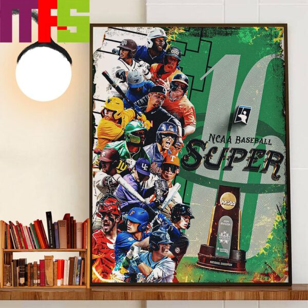 Road To Omaha The Super 16 2024 NCAA Division I Baseball Decor Wall Art Poster Canvas