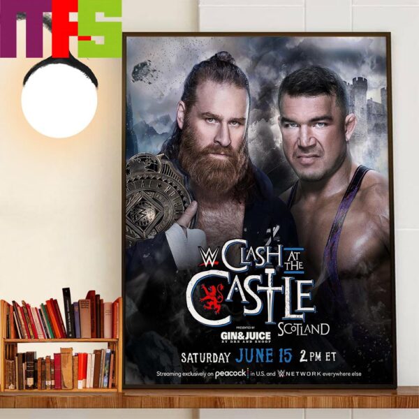 Sami Zayn Vs Chad Gable At WWE Clash At The Castle Scotland June 15th 2024 Decor Wall Art Poster Canvas