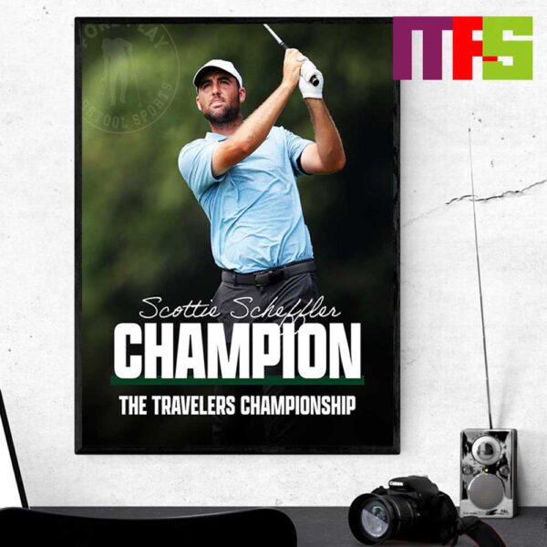 Scottie Scheffler 2024 Champions The Travelers Championship Home Decor Poster Canvas