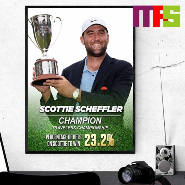 Scottie Scheffler Champions The Travelers Championship 2024 Home Decor Poster Canvas