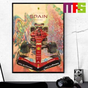 Scuderia Ferrari Spanish GP 2024 The Vibrant Colours Of Barcelona Home Decor Poster Canvas