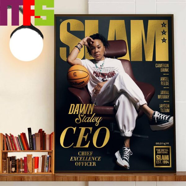 South Carolina Coach And 3-Time National Champion The CEO Dawn Staley On Cover SLAM 250 Gold Limited Edition Decor Wall Art Poster Canvas