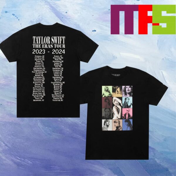 Taylor Swift The Eras Tour US Dates Photos Of Taylor Swift Printed On Front Two Sided T-Shirt