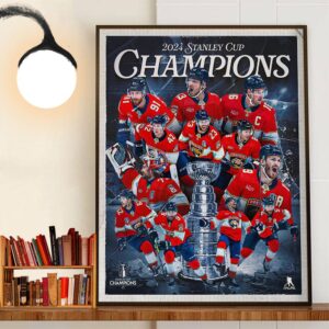 The 2024 Stanley Cup Champions Belongs To The Florida Panthers For The First Time In NHL History Decor Wall Art Poster Canvas