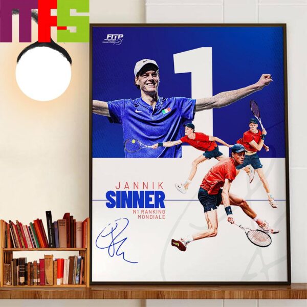 The Best In The World Jannik Sinner Is The New N1 Of The ATP Ranking Decor Wall Art Poster Canvas