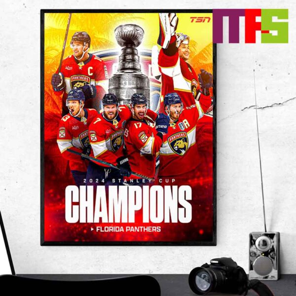 The Florida Panthers Are Stanley Cup Champions 2024 For The First Time In Their History Home Decor Poster Canvas