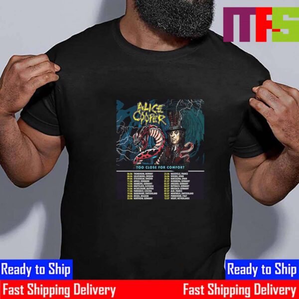 The Nightmare Returns To The Road Alice Cooper Too Close For Comfort 2024 Tour Essential T-Shirt