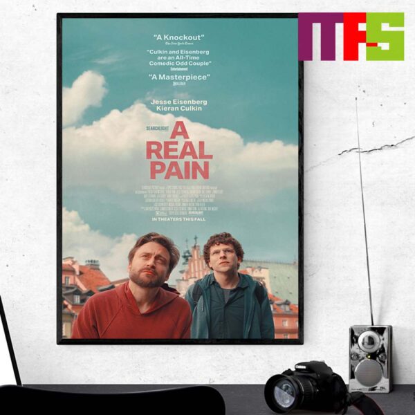 The Official Poster A Real Pain Starring Jesse Eisenberg And Kieran Culkin Home Decor Poster Canvas