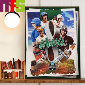 The Omaha 8 NCAA 2024 MCWS Mens College World Series Decor Wall Art Poster Canvas
