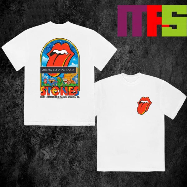 The Rolling Stones In Atlanta GA 2024 Hackney Diamonds Tour Artwork Specially Created For Atlanta Two Sided T-Shirt