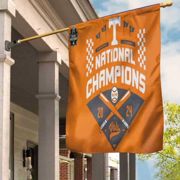 The Tennessee Volunteers 2024 NCAA Mens Baseball College World Series Champions Garden House Flag